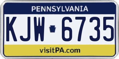 PA license plate KJW6735