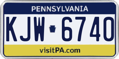 PA license plate KJW6740