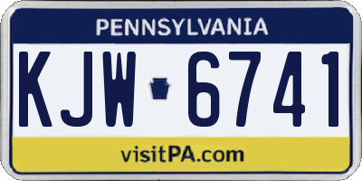 PA license plate KJW6741