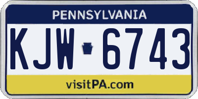 PA license plate KJW6743