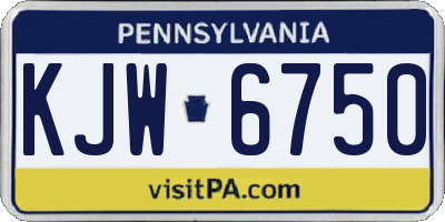 PA license plate KJW6750