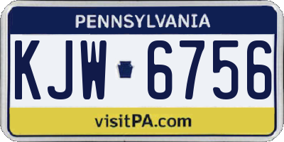 PA license plate KJW6756