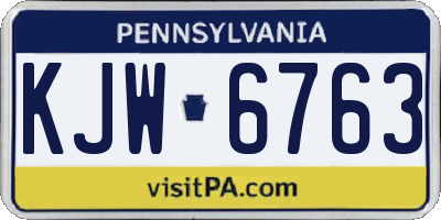 PA license plate KJW6763