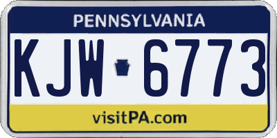 PA license plate KJW6773