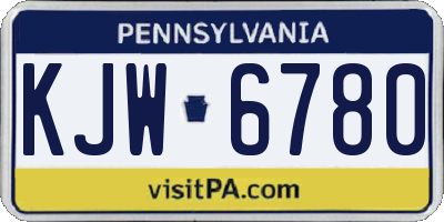 PA license plate KJW6780