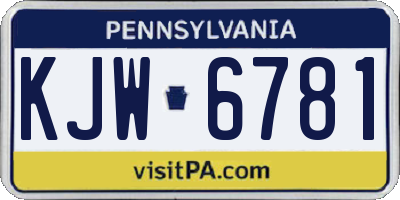 PA license plate KJW6781