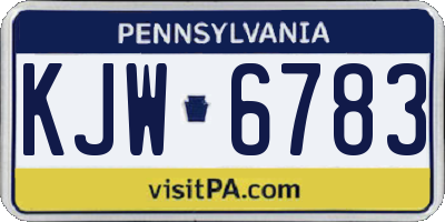 PA license plate KJW6783