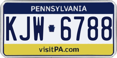 PA license plate KJW6788