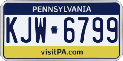 PA license plate KJW6799