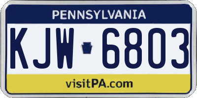 PA license plate KJW6803