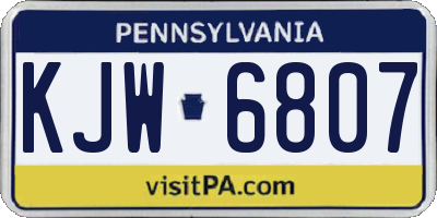 PA license plate KJW6807