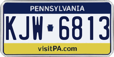 PA license plate KJW6813