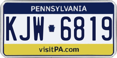 PA license plate KJW6819