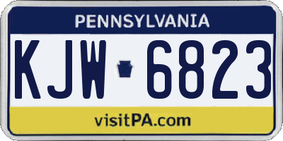 PA license plate KJW6823