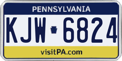 PA license plate KJW6824