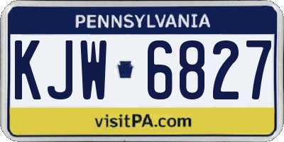 PA license plate KJW6827