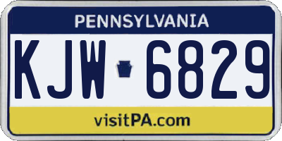 PA license plate KJW6829