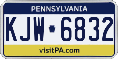 PA license plate KJW6832