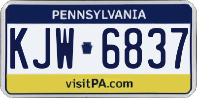 PA license plate KJW6837