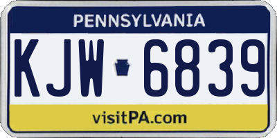 PA license plate KJW6839