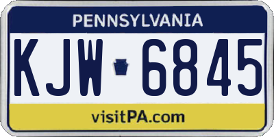 PA license plate KJW6845