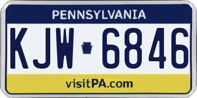 PA license plate KJW6846