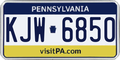 PA license plate KJW6850