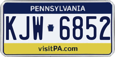 PA license plate KJW6852