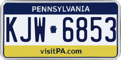 PA license plate KJW6853