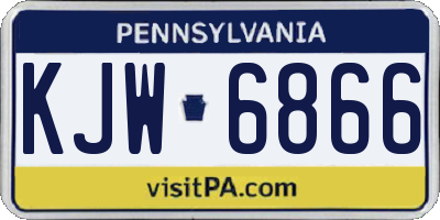 PA license plate KJW6866