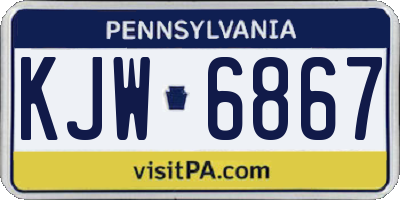 PA license plate KJW6867