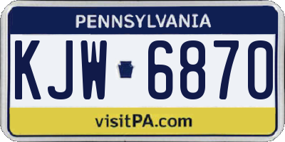 PA license plate KJW6870