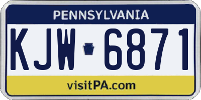 PA license plate KJW6871