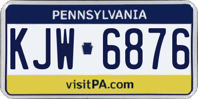 PA license plate KJW6876