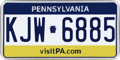 PA license plate KJW6885