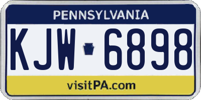 PA license plate KJW6898