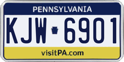 PA license plate KJW6901