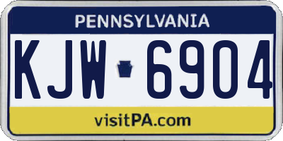 PA license plate KJW6904