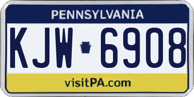 PA license plate KJW6908