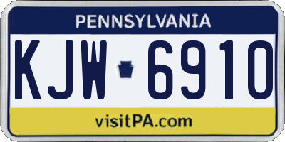 PA license plate KJW6910