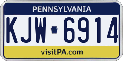 PA license plate KJW6914
