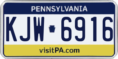 PA license plate KJW6916