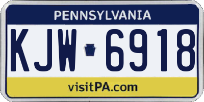 PA license plate KJW6918