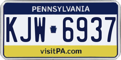 PA license plate KJW6937