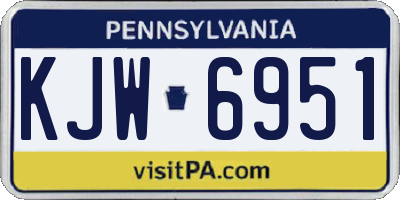 PA license plate KJW6951