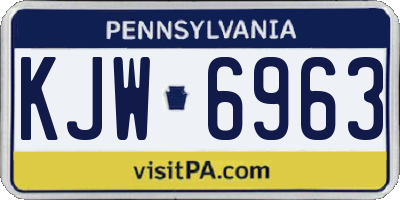 PA license plate KJW6963