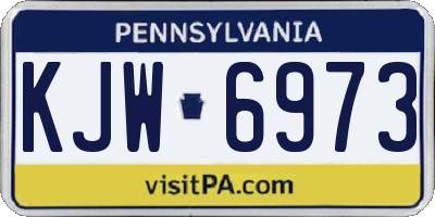 PA license plate KJW6973