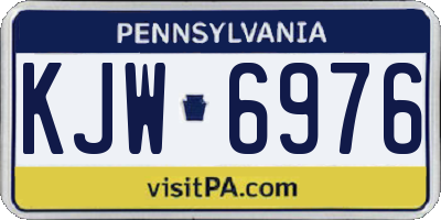 PA license plate KJW6976