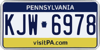 PA license plate KJW6978