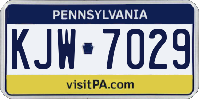 PA license plate KJW7029